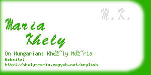 maria khely business card